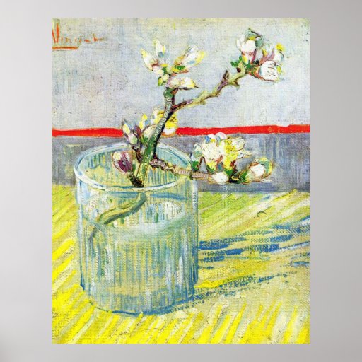 Van Gogh; Blossoming Almond Branch in a Glass Print