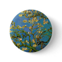 Van Gogh; Blossoming Almond Tree Pinback Button