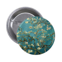 Van Gogh Blossoming Almond Tree Button