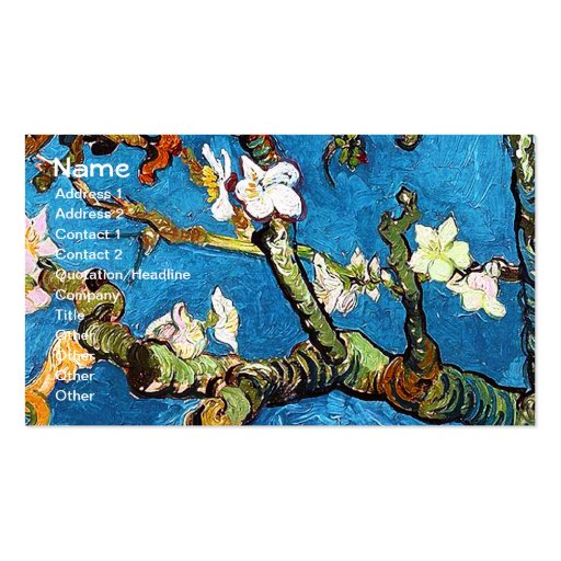 Van Gogh Blossoming Almond Tree (F671) Fine Art Business Card Templates (front side)