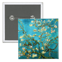 Van Gogh Blossoming Almond Tree (F671) Fine Art Buttons