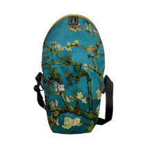 Van Gogh Blossoming Almond Tree (F671) Fine Art Messenger Bag