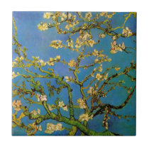 Van Gogh; Blossoming Almond Tree Ceramic Tile