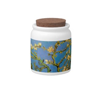 Van Gogh; Blossoming Almond Tree, Vintage Fine Art Candy Jar