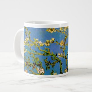Van Gogh; Blossoming Almond Tree, Vintage Fine Art Jumbo Mug