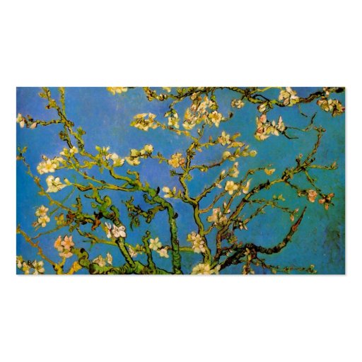 Van Gogh; Blossoming Almond Tree, Vintage Flowers Business Cards (back side)