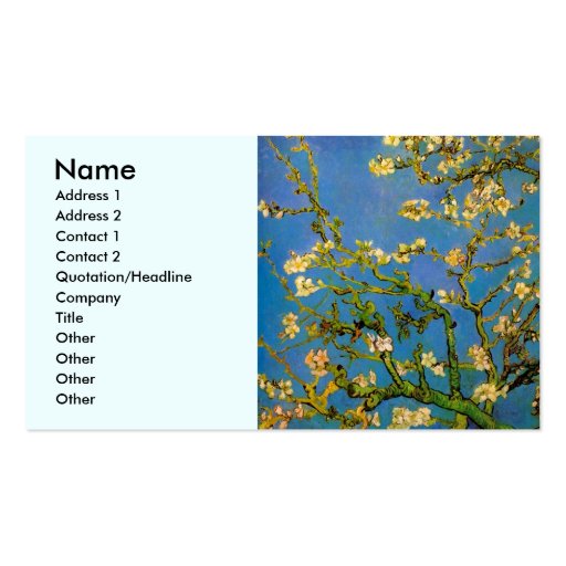 Van Gogh; Blossoming Almond Tree, Vintage Flowers Business Cards