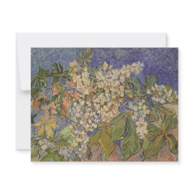 Van Gogh Blossoming Chestnut Branches Graduation Invitation by MasterpieceCafe