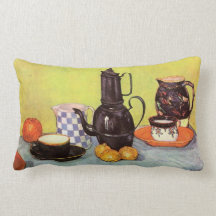Van Gogh Blue Enamel Coffeepot, Earthenware, Fruit Pillows