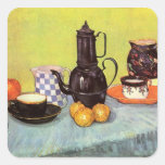 Van Gogh Blue Enamel Coffeepot, Earthenware, Fruit Square Sticker