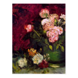 Van Gogh Bowl Peonies & Roses (F249) Fine Art Postcards