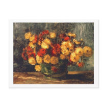 Van Gogh Bowl with Chrysanthemums Post Card
