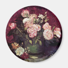 Van Gogh Bowl with Peonies & Roses Magnet