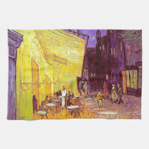Van Gogh Cafe Impressionist Painting Hand Towels