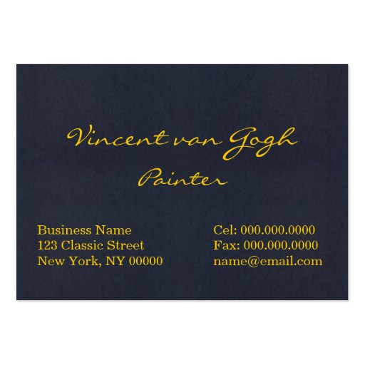 Van Gogh: Cafe Terrace at Night Business Card Template (back side)