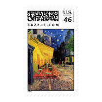Van Gogh; Cafe Terrace at Night Postage Stamp