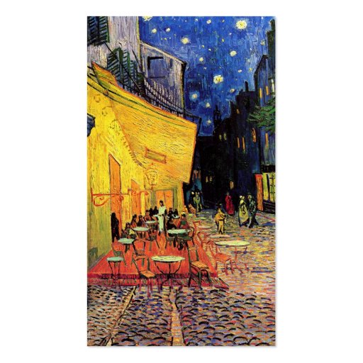 Van Gogh; Cafe Terrace at Night, Vintage Fine Art Business Card Templates (back side)