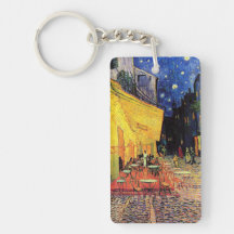 Van Gogh; Cafe Terrace at Night, Vintage Fine Art Acrylic Key Chain