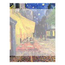 Van Gogh; Cafe Terrace at Night, Vintage Fine Art Letterhead