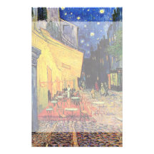 Van Gogh; Cafe Terrace at Night, Vintage Fine Art Personalized Stationery