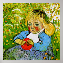 Van Gogh Child with Orange Poster