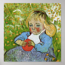 Van Gogh Child with Orange Poster