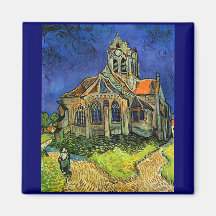 Van Gogh Church at Auvers (F789) Fine Art Fridge Magnet