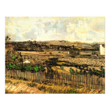 Van Gogh; Cosecha en Provence, paisaje del vintage Invitaciones Personalizada