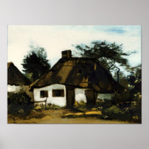 Van Gogh Cottage with Trees Posters