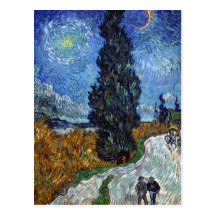 Van Gogh- Country Road in Provence by Night Postcard