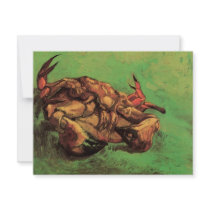 Van Gogh Crab on Its Back Custom Invitations