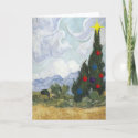 Van Gogh Cypress Artist Christmas Card card
