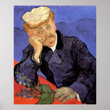 Van Gogh, Doctor Gachet, Vintage Impressionism Art Posters