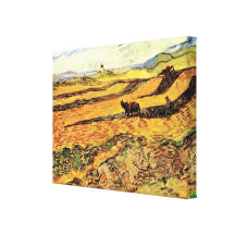 Van Gogh; Field w Ploughman and Mill, Vintage Farm Gallery Wrapped Canvas