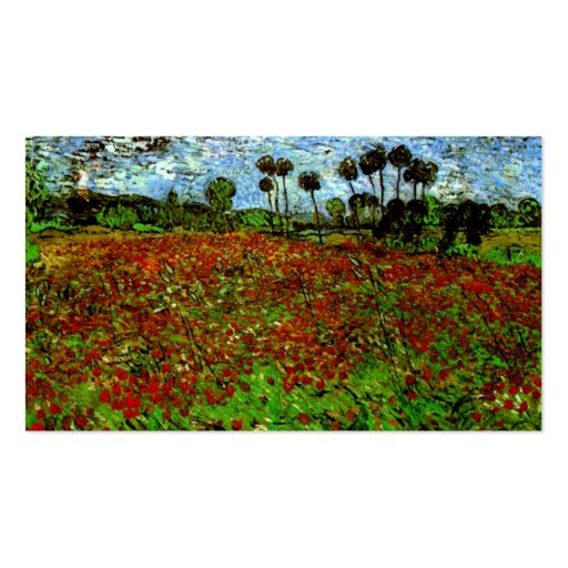Van Gogh Field with Poppies (F636) Fine Art Business Cards (back side)