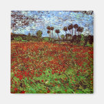 Van Gogh Field with Poppies (F636) Fine Art Fridge Magnet