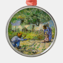 Van Gogh, First Steps, Vintage Impressionism Art Ornaments