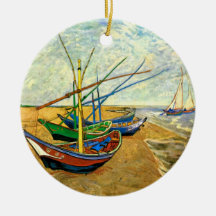 Van Gogh Fishing Boats on Beach at Saintes Maries Ornament