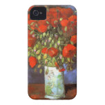 Van Gogh: Florero con las amapolas rojas iPhone 4 Fundas