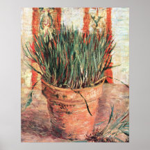 Van Gogh, Flowerpot Chives, Vintage Impressionism Posters