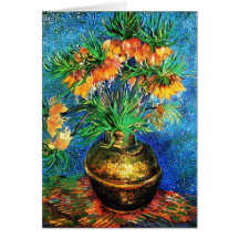 Van Gogh Fritillaries Copper Vase (F213) Fine Art Card