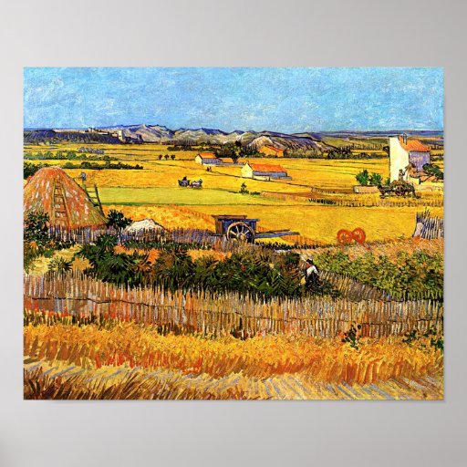 Van Gogh Harvest at La Crau Poster