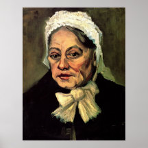 Van Gogh, Head of Old Woman, White Cap (Midwife) Poster