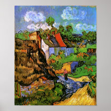 Van Gogh Houses in Auvers (F805) Fine Art Posters