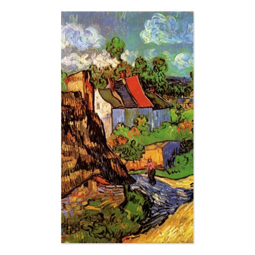 Van Gogh Houses in Auvers Vintage Country Cottages Business Card Template (back side)