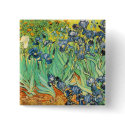 Van Gogh Irises Button by bizarretees Van Gogh Irises Button