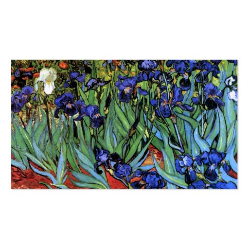 Van Gogh Irises (F608) Vintage Fine Art Business Card Template (back side)