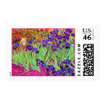 van gogh irises/purple stamps