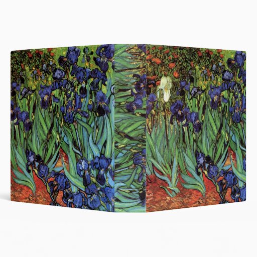 Van Gogh Irises, Vintage Post Impressionism Art Vinyl Binders