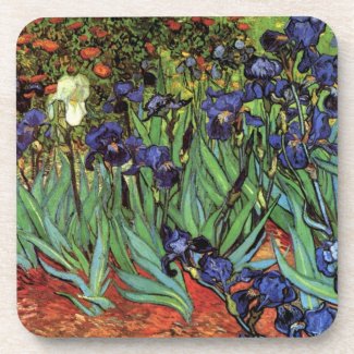 Van Gogh Irises, Vintage Post Impressionism Art Drink Coaster